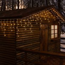 Cascata Luminosa Per Esterno Stalattite A Led, Decorazioni Di Natale In Movimento H 60 Cm -255 Led - 10,8 Metri / Luce Calda