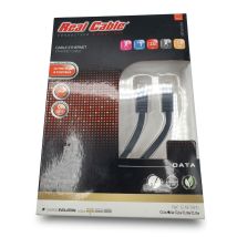 Real Cable - Câble Ethernet Rj45 - Gamme Evolution E-net600 - 3m - Cat 6 - 1 Gbps - Ultra Plat - Cuivre Ofc - Contacts Plaqués Or 24k - Flexible Et 