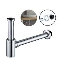 Homelody - Sifón De Lavabo De Acero Inoxidable, Sifón Para Lavabo Y Vasque Con Altura Ajustable, Set De Sifón G1-1/4'