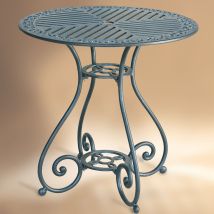 C&l Jardin - Table De Jardin En Métal Velador Ronde Aluminium Laqué Bleu