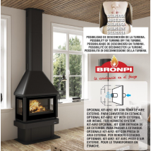 Bricosol Chimena De Leña Metálica Bronpi Modelo Lisboa 3 Caras