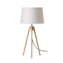 Premier Housewares – Tripod Table Lamp with White Shade – Stylish Scandinavian Design – Light Gold Finish