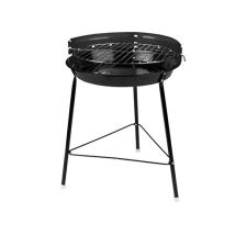 Barbecue Rond Charbon De Bois 45x33cm – Hauteur Réglable – Acier Émaillé Et Inox – Grille Avec Poignée – Stabilité Renforcée – Akhuo