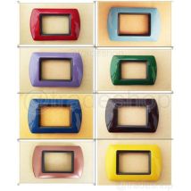 Traesio - Placchette Placche In Abs Compatibili Per Serie Living International Placca - Blu Cielo Metallizzato -3 Fori - - Trade Shop