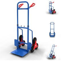 MAXCRAFT Treppenkarre – bis 150 kg – 3-Rad-System – Eisen, Gummi – 65 x 48 x 115 cm – höhenverstellbar – ergonomische Griffe