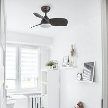 Ventilatore da soffitto HUSH Ø71cm – Marrone – 3 pale – Controllo a catena – 230V