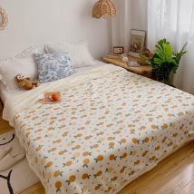 Xinuy - 100 X 150 Cm Checkered Blanket Double Sided Winter Soft Warm For Kids Orange