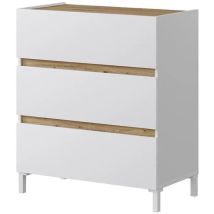 Fores Tempus Kommode Eiche Knoten Und Weiß 79 Cm