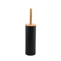 Spirella Porta Scopino da Terra in Bambù Nero – Altezza 39cm, Diametro 9cm, Larghezza 9cm, Profondità 9cm