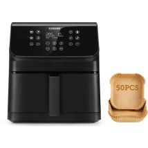 Fritteuse Ohne Öl Cosori - Premium Ii Chef Edition - Kapazität 6,2l - 12 Programme - Packung Mit 50 Backpapieren - 1700w - Schwarz