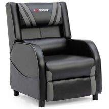 Gtforce - Ranger S Faux Leather Gaming Recliner Armchair Sofa Reclining Cinema Chair Grey