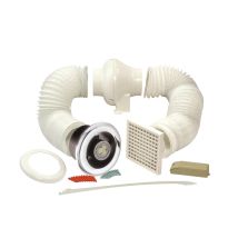 Manrose 100mm In-line Bathroom Extraction Fan Kit With Led Lamp Ledslcfdtcn