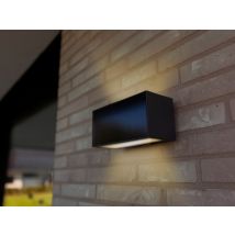 Lutec - Hybrid Led Außenwandleuchte Inka, Solar & Strom 230v, Anthrazit 18cm Breit