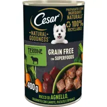 Alimento Umido Per Cani Cesar "natural Goodness" Con Agnello, Carote, Patate E Spinaci 400 Gr