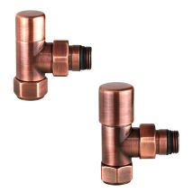 Jeu De Robinets De Radiateur Couleur Cuivre Avec Raccord Gaz 1/2" Arteclima Kitval1mr