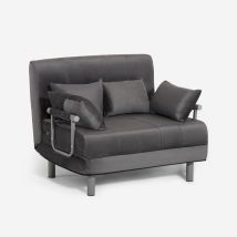 Poltrona Letto Pieghevole Salvaspazio In Velluto Deborah Twin Lux - Grigio Scuro