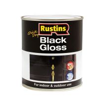 Quick Dry Black Gloss 1 Litre - Rustins