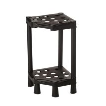 Porte-balai D'Angle À 2 Niveaux En Polypropylène, 290 X 290 X H 665 Mm, Modulable Jusqu'à 360°, À Fixer Au Mur. - Gris Foncé
