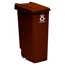 Conteneur Wellhome Recycle 110 Litres, Fermé Avec Couvercle, Idéal Pour Le Recyclage Des Déchets Organiques, Avec Roues