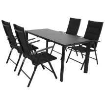 Garnitur Lagos 5-teilig, Alu + Kunstgewebe Schwarz