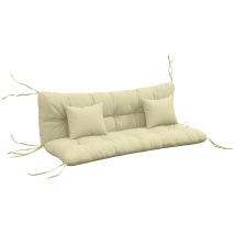 Ensemble De 4 Coussins D'Extérieur Pour Balancelle De Jardin, 1 Coussin D'Assise Coussins De Dossier Et 2 Oreillers