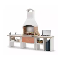 Cucina Da Esterno Palazzetti "ariel" In Cemento 270x70x238 Cm