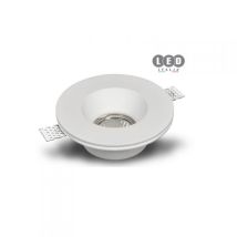 Faretto In Gesso Bianco Verniciabile Rotondo Incasso Cono Gu10 Con Alette Regolabili