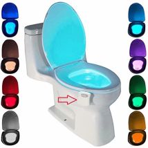 Toilettenlicht, Led-nachtlicht Für Toilette, Badezimmer, Sensor, Pir-detektor, 8 Farbwechselbeleuchtung (wird Nur Im Dunkeln Aktiviert) – Rapanda