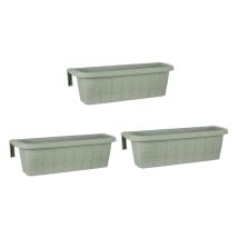 Rondine 60 - Set De 3 Balconeras Trenzadas De 60cm Con Ganchos Ajustables Y Depsito De Agua Sage