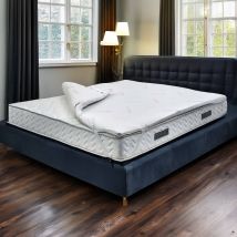 Dmora - Einzelne Topper Dlipp, Matratzenauflage Mit Kissen, Memory Foam-matratzenerneuerung, Hypoallergene Und Atmungsaktive Auflage, 100 % Made In 
