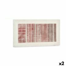 Leinwand Gift Decor Weiß Rosa Streifen Mit Relief 110 X 60 X 2,5 Cm (2 Stück)