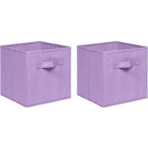 Niceme - Foldable Storage Boxes,non-woven Fabric Storage Box Set,storage Drawers For Cube Storage Unit,26.5x26.5x28 Cm (light Purple, Set Of 2)