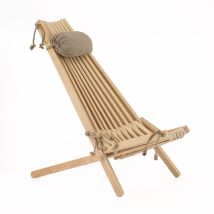 Ecofurn - Ecochair Skandinavischer Gartenstuhl Holz Lärche Natur Mit Nackenkissen