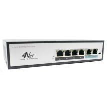 Switch 4Power 6 Porte 10/100Mbps PoE – Banda 7,6 Gbps – Indicatori LED – Protezione ESD 6KV – Dimensioni 202mm x 104mm x 44,5mm
