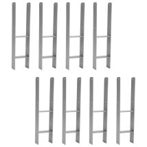 Wolketon Ancora A H Per Ancoraggi - Ancoraggio A Terra Resistente Per Garage - Boccola A Terra Altezza - Supporto Per Piede Del Palo 81 Mm - 2 Pezzi
