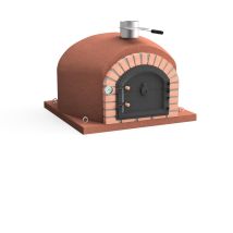 Horno De Leña Exterior De Obra Gran Canária (burdeos - 80 X 80 X 65 Cm) – Horno Compacto Para Jardín, Cocción Leña, Aislado Con Corcho Y 3 Mantas 