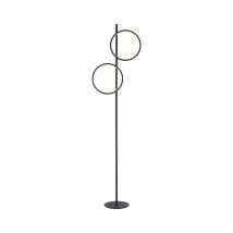 Lampada Da Terra Nera Moderna 2 Anelli Led 24w Just Light