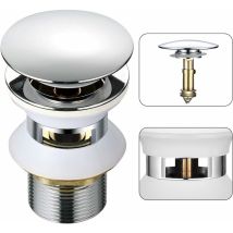 Piletta Universale Per Lavandino Con Troppopieno, Pop-up, Apertura Automatica A Pressione, Click Clack Per Bagno, 1-1/4 In Ottone Cromato, Debuns