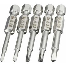 Juego De 5 Puntas De Destornillador Eléctrico Con Vástago Hexagonal Y Cabeza Triangular De 50 Mm, Puntas De Destornillador Magnético De 6,35 Mm, 
