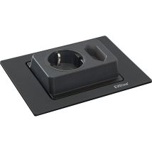 Evoline Spin Steckdose, Schukosteckdose Eurosteckdose Einbausteckdose, 180° Drehbar Für Flexible Nutzung, Kunststoff Schwarz Matt, Geringe Einbautiefe
