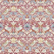 Clarke And Clarke - William Morris Design Strawberry Thief Wallpaper Plum Cream Paste The Wall