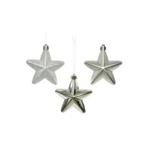 Decoración De Navidad Kaemingk 6 Estrellas Plata 7.5 Cm