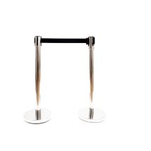 Normaluz Ba50190 - Segnalazione Divisore Omologato Palo Nero Con Nastro Da 2 Metri Colore Nero Acciaio Inox 910 X 51 X 320 Mm