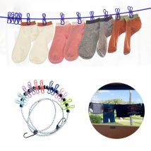 Wäschetrockner, Elastisches Seil, Balkonkabel, Reise-camping, 12 Heringe