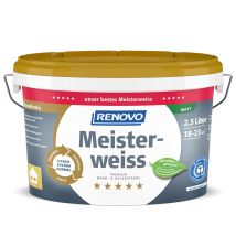 Renovo - Premium Wand- Und Deckenfarbe Meisterweiss Matt 2,5 Ltr.