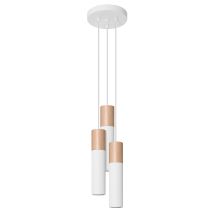 Lampada A Sospensione Pablo 3 Gu10 In Legno Bianco Sollux Sl.1013
