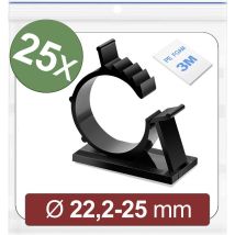 Quadrios - 24ca454 Basetta Di Fissaggio Autoadesivo 24ca454 Intervallo Ø Fascio 22.2 Fino A 25 Mm Nero 25 Pz.