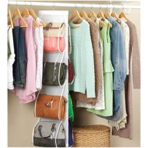 Organisateur de sac à main suspendu – 10 poches transparent – Rangement pratique pour placard – Hauteur, Largeur, Longueur, Quantité par pack – HEYTEA