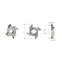 Mtecf040.6 - Fresas Para Cantos De Diamante Para Radios Con Eje - Mobiltecnica .6d70 B 23 Ztot6 Db16 + 2 Dkn R 3 Izq H3