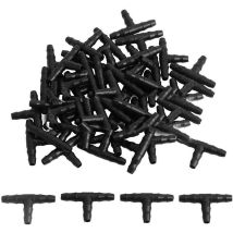 Naxunnn - 100 Stück T-rohrverschraubung 4/7 Mm, T-verbindung, Pvc-anschluss, Bewässerung, Tropfzerstäubungsdüse, Mikro-sprühbewässerungsverbindung Für